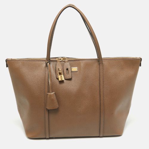 Dark Leather Miss Escape Zip Tote - Dolce & Gabbana - Modalova