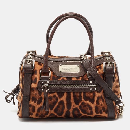 Leopard Print Calf Hair Miss Easy Way Satchel - Dolce & Gabbana - Modalova