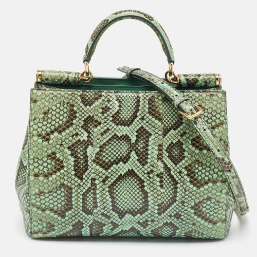 Dolce & Gabbana Green Python Miss Sicily Shopper Tote - Dolce & Gabbana - Modalova