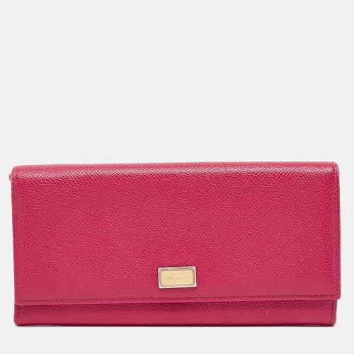 Dolce & Gabbana Fuchsia Leather Flap Continental Wallet - Dolce & Gabbana - Modalova