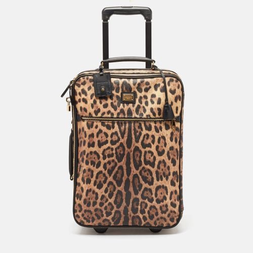 Dolce & Gabbana Brown Leopard Print Coated Canvas Trolley Luggage - Dolce & Gabbana - Modalova