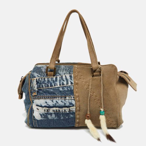 Dolce & Gabbana Blue/Beige Denim and Suede Satchel - Dolce & Gabbana - Modalova