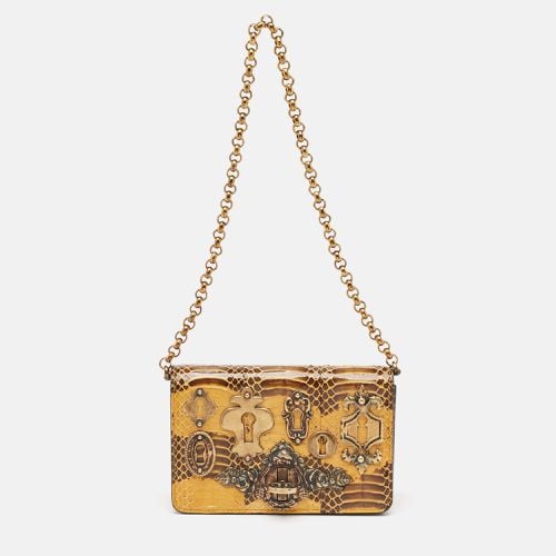 Dolce & Gabbana Yellow Snakeskin Leather DG Miss Ginevra Shoulder Bag - Dolce & Gabbana - Modalova