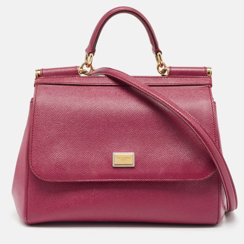 Dolce & Gabbana Magenta Leather Medium Miss Sicily Top Handle Bag - Dolce & Gabbana - Modalova