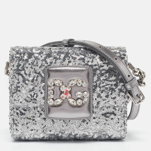 Dolce & Gabbana Silver Sequins and Leather DG Millennials Crossbody Bag - Dolce & Gabbana - Modalova