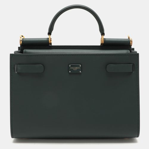 Dolce & Gabbana Green Leather Sicily 62 Satchel - Dolce & Gabbana - Modalova