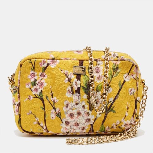 Dolce and Gabbana Yellow Floral Print Canvas Glam Shoulder Bag - Dolce & Gabbana - Modalova