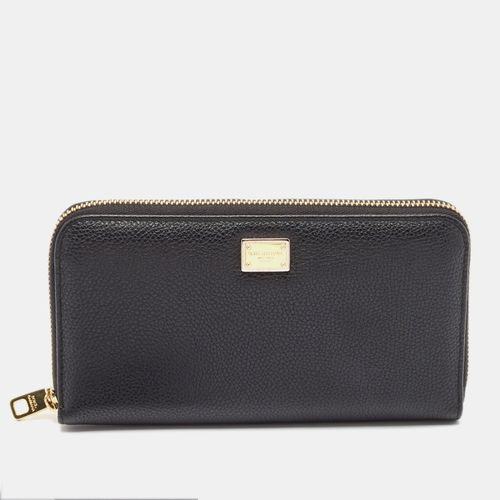 Dolce & Gabbana Black Leather Zip Continental Wallet - Dolce & Gabbana - Modalova