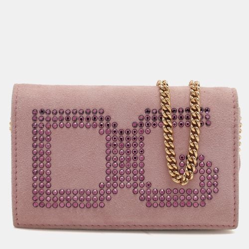 Dolce & Gabbana Lilac Suede Wallet On Chain - Dolce & Gabbana - Modalova