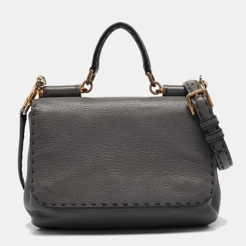 Dolce & Gabbana Grey Leather Miss Sicily Stitch Top Handle Bag - Dolce & Gabbana - Modalova