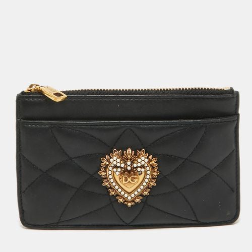 Dolce & Gabbana Black Leather Devotion Zip Card Holder - Dolce & Gabbana - Modalova