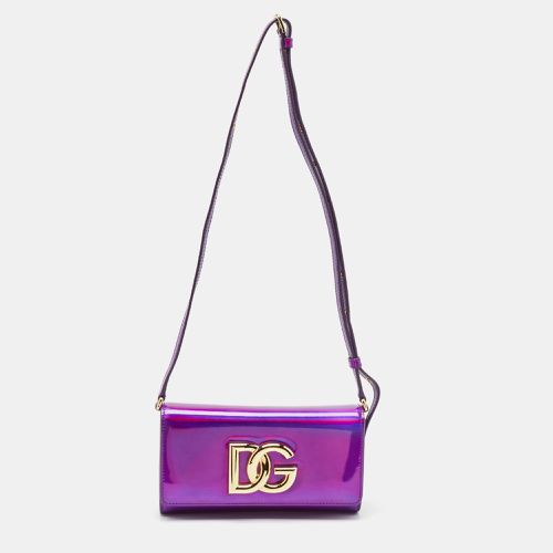 Dolce & Gabbana Purple Holographic Patent Leather DG Millennials Shoulder Bag - Dolce & Gabbana - Modalova