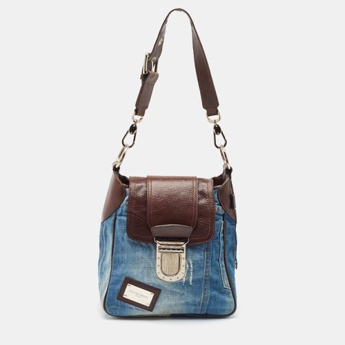 Dolce & Gabbana Blue Denim and Leather Flap Shoulder Bag - Dolce & Gabbana - Modalova