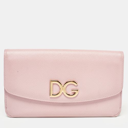 Dolce & Gabbana Pink Leather DG Flap Continental Wallet - Dolce & Gabbana - Modalova