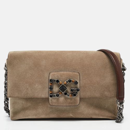 Dolce & Gabbana Beige Suede DG Millennials Shoulder Bag - Dolce & Gabbana - Modalova