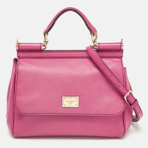 Dolce & Gabbana Pink Leather Medium Miss Sicily Top Handle Bag - Dolce & Gabbana - Modalova