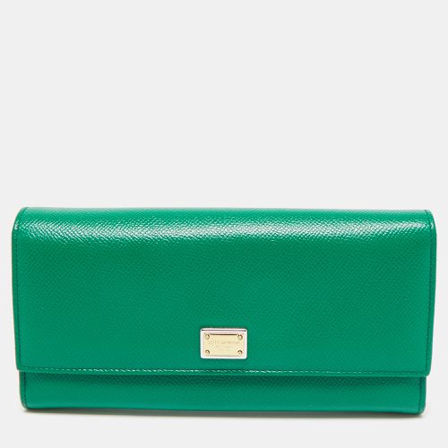 Dolce & Gabbana Green Leather Flap Continental Wallet - Dolce & Gabbana - Modalova