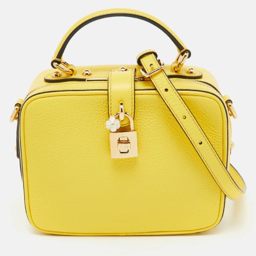 Dolce & Gabbana Yellow Leather Rosaria Box Top Handle Bag - Dolce & Gabbana - Modalova