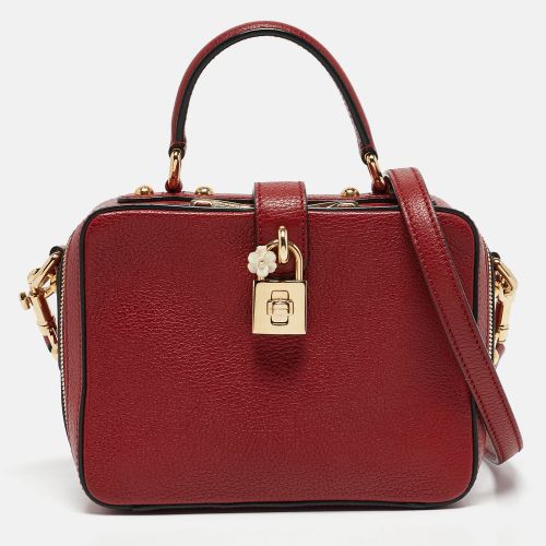 Dolce & Gabbana Red Leather Rosaria Box Top Handle Bag - Dolce & Gabbana - Modalova