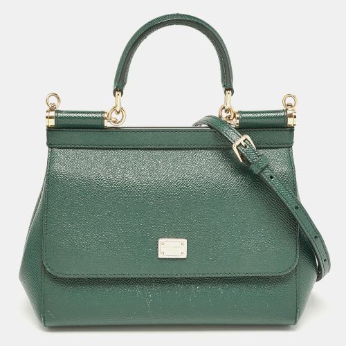 Dolce & Gabbana Green Leather Small Miss Sicily Top Handle Bag - Dolce & Gabbana - Modalova