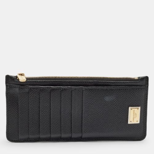 Dolce & Gabbana Black Leather Zip Long Card Holder - Dolce & Gabbana - Modalova