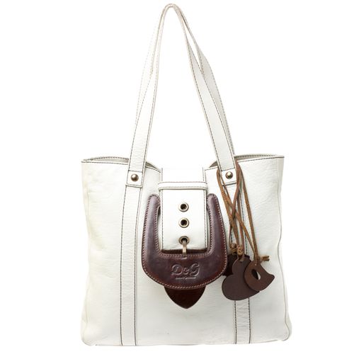 Buckle Leather Buckle Tote - Dolce & Gabbana - Modalova