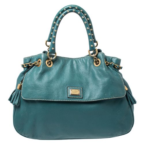 Dolce & Gabbana Green Leather Miss Charlotte Satchel - Dolce & Gabbana - Modalova