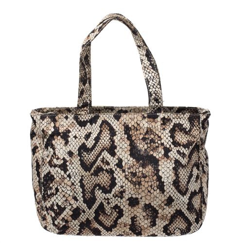 Black Python Print Fabric Tote - Dolce & Gabbana - Modalova