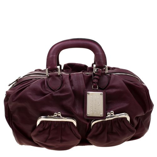 Dolce & Gabbana Burgundy Leather Miss Curly Bag - Dolce & Gabbana - Modalova