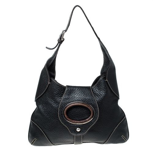 Dolce & Gabbana Black Pebbled Leather Ring Shoulder Bag - Dolce & Gabbana - Modalova