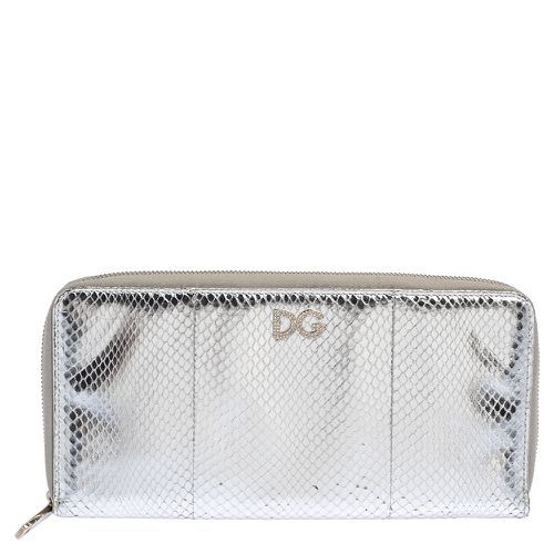 Python Embossed Leather Zip Around Wallet - Dolce & Gabbana - Modalova