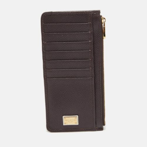 Dolce & Gabbana Burgundy Leather Long Zip Card Holder - Dolce & Gabbana - Modalova