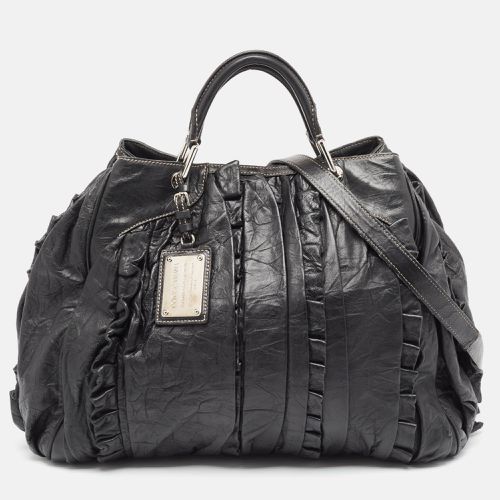 Dolce & Gabbana Black Leather Ruffle Miss Brooke Bag - Dolce & Gabbana - Modalova