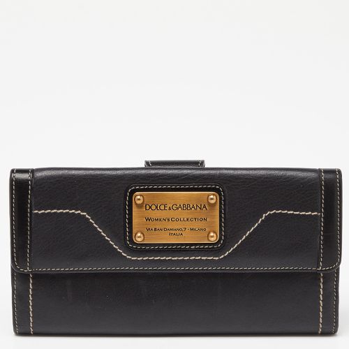 Dolce & Gabbana Black Leather Flap Continental Wallet - Dolce & Gabbana - Modalova