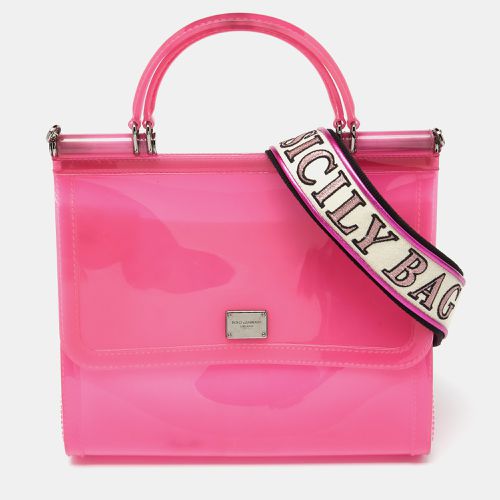 Dolce & Gabbana Pink Rubber Regular Miss Sicily Top Handle Bag - Dolce & Gabbana - Modalova