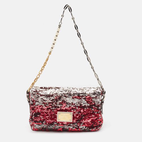 Silver Sequins Miss Charles Shoulder Bag - Dolce & Gabbana - Modalova