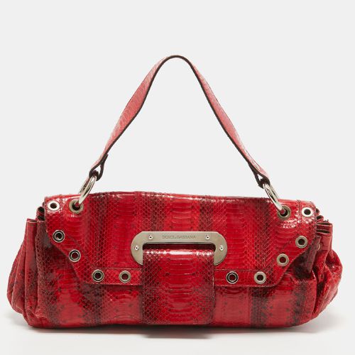 Dolce & Gabbana Red Watersnake Leather Satchel - Dolce & Gabbana - Modalova