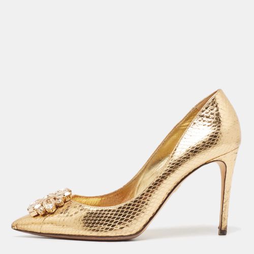 Dolce & Gabbana Gold Embossed Snakeskin Bellucci Pumps Size 38 - Dolce & Gabbana - Modalova