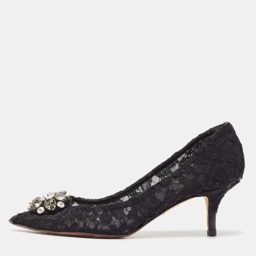 Dolce & Gabbana Black Lace Bellucci Pumps Size 38.5 - Dolce & Gabbana - Modalova