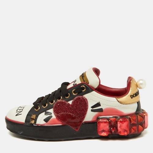 Dolce & Gabbana Multicolor Leather Portofino Embellished Low Top Sneakers Size 35 - Dolce & Gabbana - Modalova