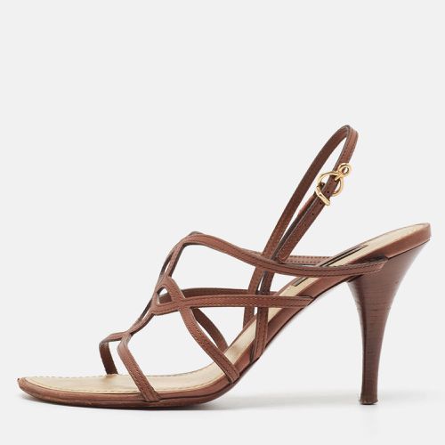 Louis Vuitton Brown Leather Strappy Sandals Size 37 - Louis Vuitton - Modalova