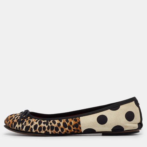 Dolce & Gabbana Tricolor Animal Print and Polka Dot Canvas Bow Ballet Flats Size 37.5 - Dolce & Gabbana - Modalova