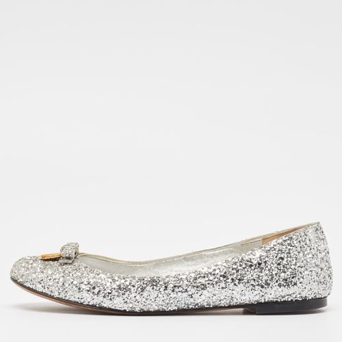 Dolce & Gabbana Silver Glitter Bow Ballet Flats Size 37.5 - Dolce & Gabbana - Modalova