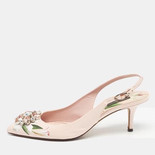 Patent Crystal Embellished Slingback Pumps Size 39.5 - Dolce & Gabbana - Modalova