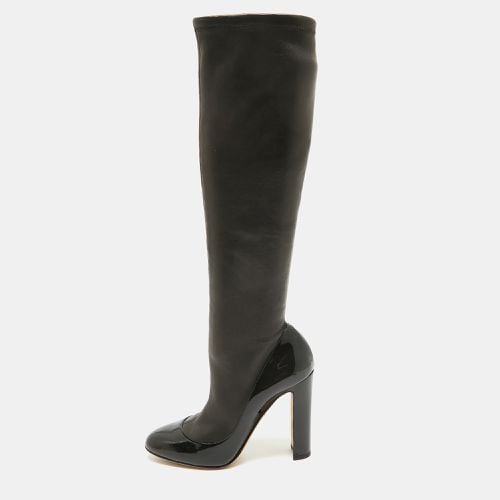 Patent and Leather Knee Length Boots Size 38.5 - Dolce & Gabbana - Modalova