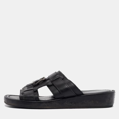 Leather Slide Sandals Size 40.5 - Dolce & Gabbana - Modalova