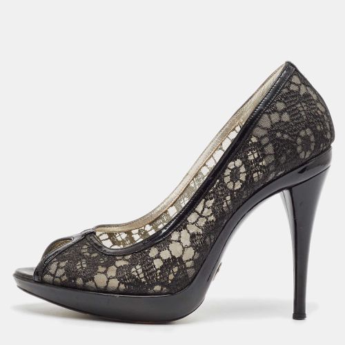 Dolce & Gabbana Black Mesh and Patent Peep Toe Pumps Size 38.5 - Dolce & Gabbana - Modalova