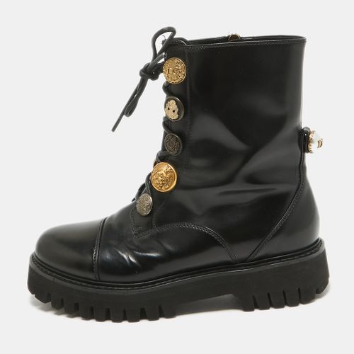 Leather Combat Boots Size 39 - Dolce & Gabbana - Modalova