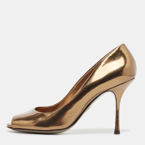 Dolce & Gabbana Gold Leather Peep Toe Pumps Size 38 - Dolce & Gabbana - Modalova