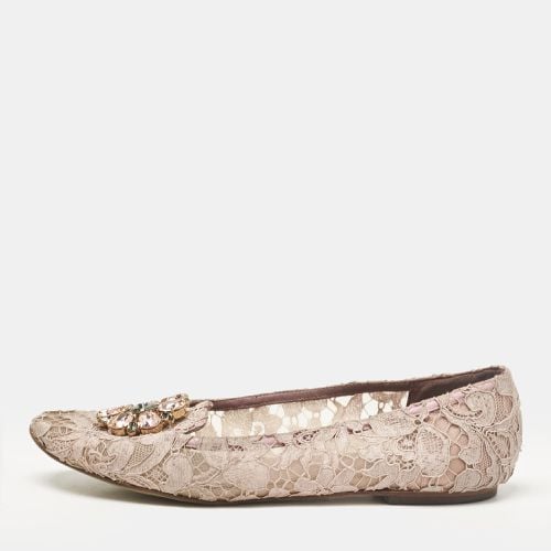 Dolce & Gabbana Light Purple Lace Taormina Smoking Slippers Size 40 - Dolce & Gabbana - Modalova